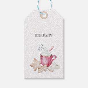 Christmas Hot Cocoa And Cookies Watercolor Gift Tags
