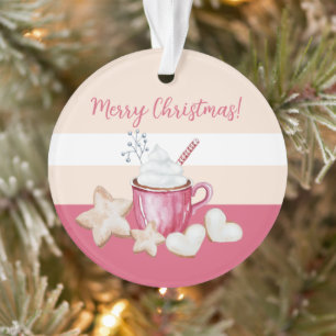 Christmas Hot Cocoa And Cookies Watercolor Ornament