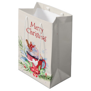 Christmas Hot Cocoa and Pine Medium Gift Bag