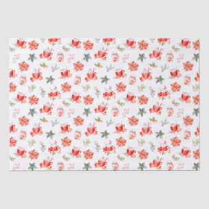 Christmas Hot Cocoa and Red Poinsettias Tissue Paper