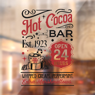 Christmas hot cocoa bar word art window cling