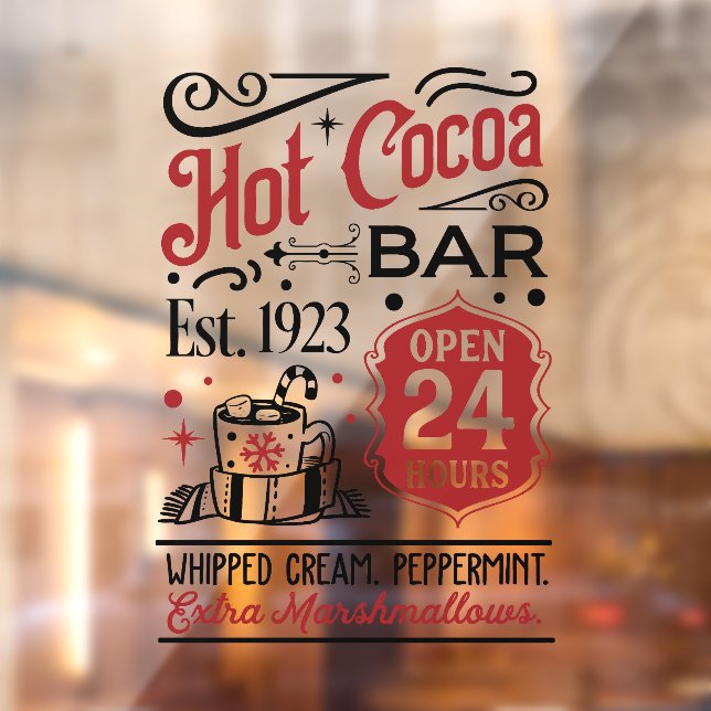 Christmas hot cocoa bar word art window cling (Sheet 2)