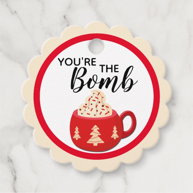 Christmas Hot Cocoa Bomb Tag Labels (Front)