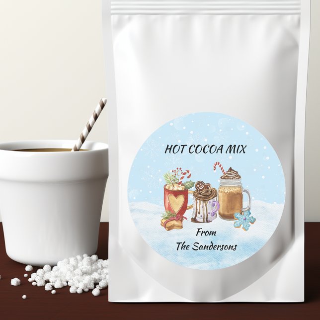 Christmas hot Cocoa Chocolate Mix Gift  Classic Round Sticker (Creator Uploaded)
