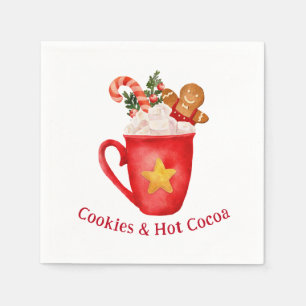 Christmas Hot Cocoa Cookie Holiday Drink Napkin