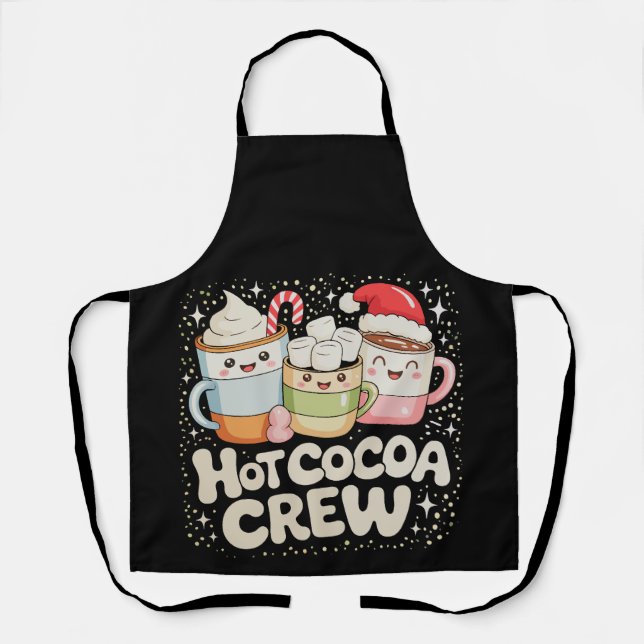 Christmas Hot Cocoa Crew Xmas Holiday Family Apron (Front)