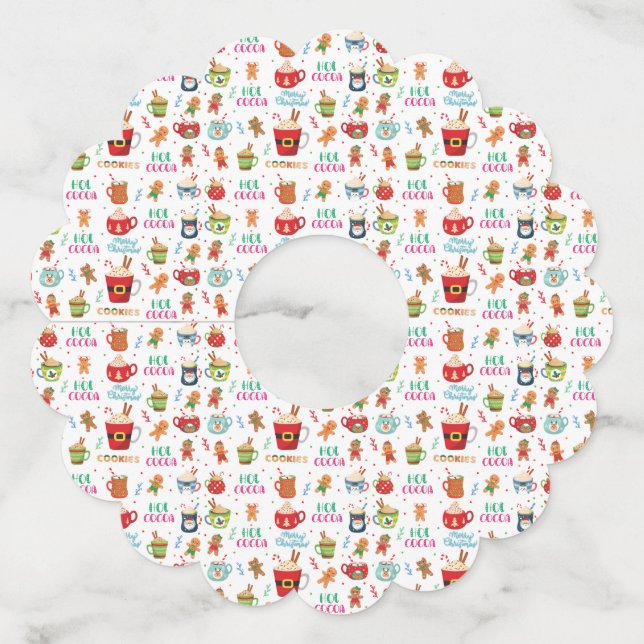 Christmas hot Cocoa, Ginger Cookies Wine Glass Tag (Front)