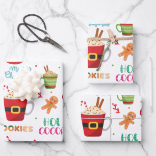 Christmas Hot Cocoa, Ginger Cookies Wrapping Paper Sheet