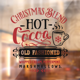 Christmas Hot cocoa old fashioned Window Cling