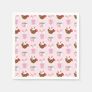 Christmas Hot Cocoa Pattern Napkin