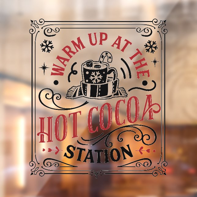 Christmas hot cocoa station word art window cling (Sheet 2)