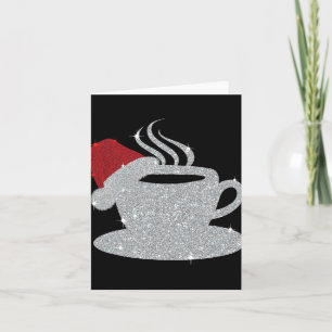 Christmas Hot Coffee Cup Santa's Hat Xmas Holidays Card