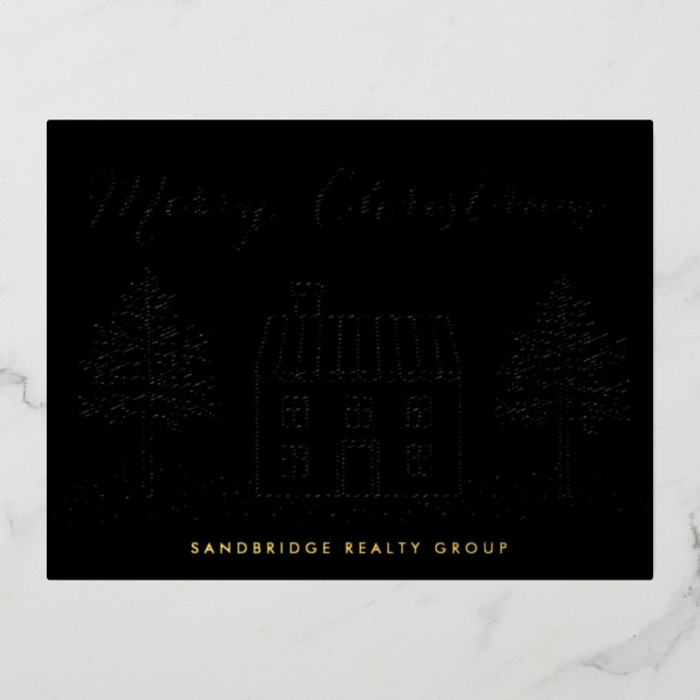 Christmas House Business Foil Holiday Christmas  (Front)