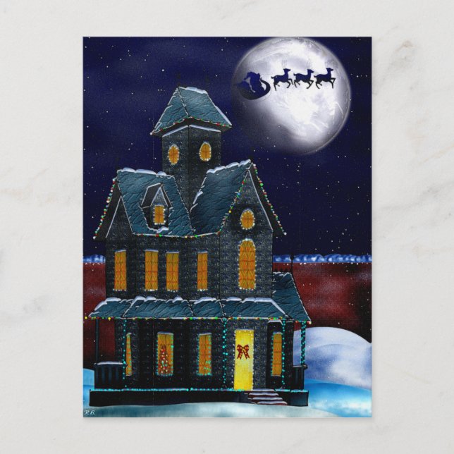 Christmas House Holiday Folk Art GIFT Card (Front)