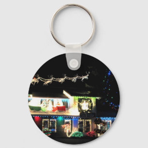 Christmas House Key Ring