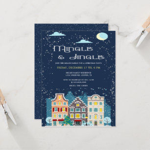 Christmas House Mingle And Jingle Holiday Party Card