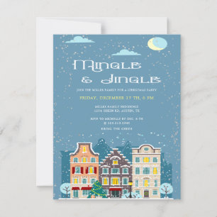 Christmas house mingle and jingle holiday party card