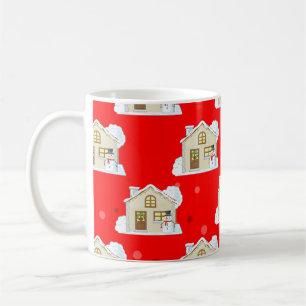 Christmas House Pattern Coffee Mug