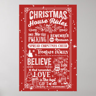 Christmas House Rules Poster