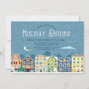Christmas house snow day holiday dinner invitation