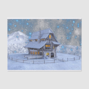 christmas house tissue paper