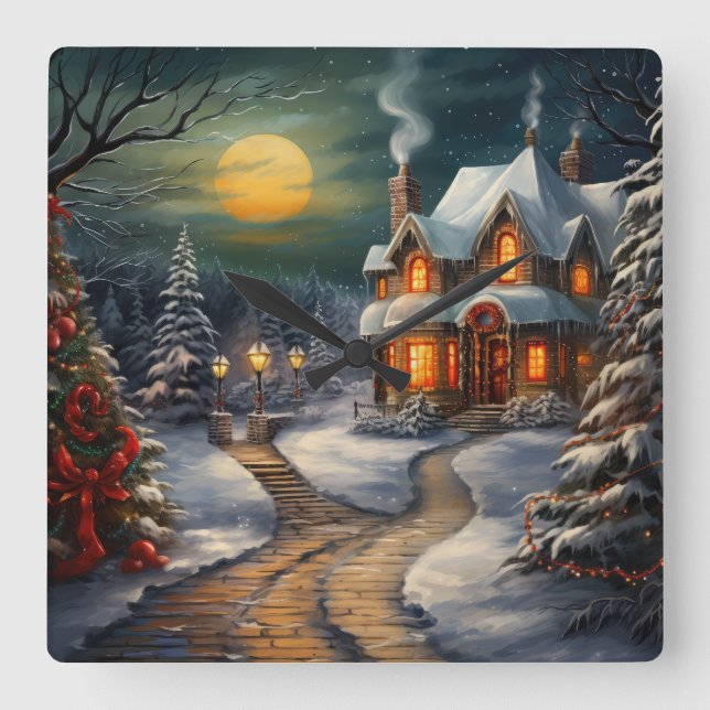 Christmas House Wall Clock (Front)