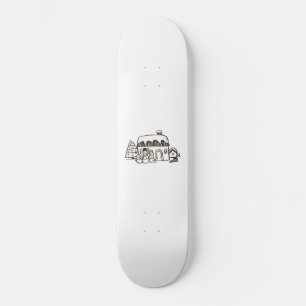 Christmas house with snowman skateboard