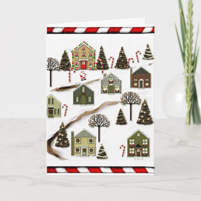 Christmas Houses Holiday Card (Front)
