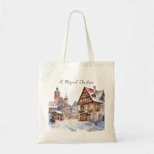 Christmas Houses Snow Tote Bag