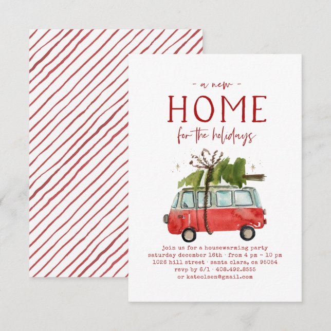 Christmas Housewarming Party Invitation (Front/Back)