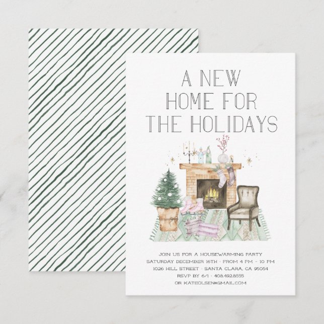 Christmas Housewarming Party Invitation (Front/Back)