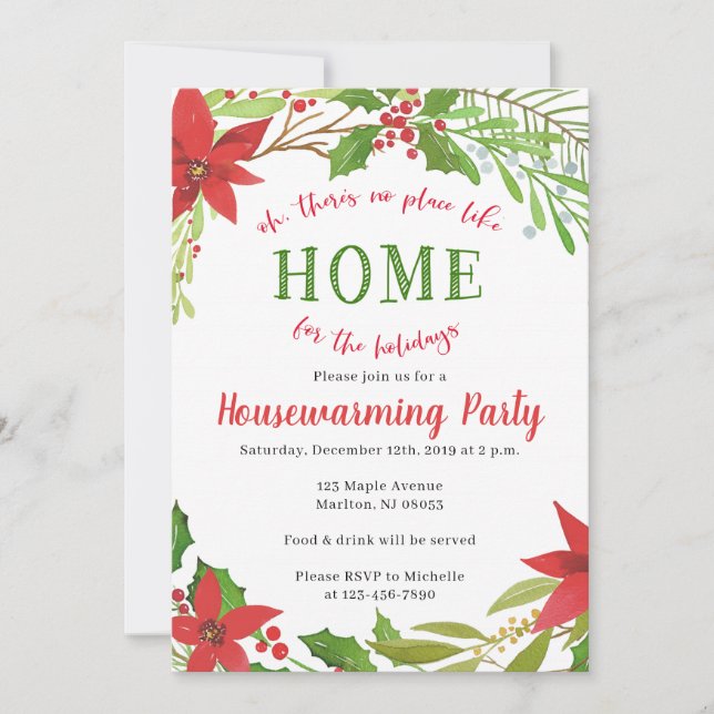 Christmas Housewarming Party Invitations (Front)