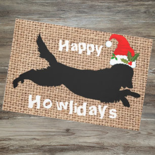 Christmas howlidays Funny golden retriever burlap Doormat