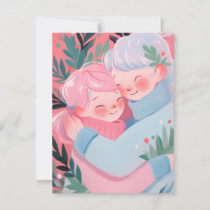 Christmas Hug Postcard