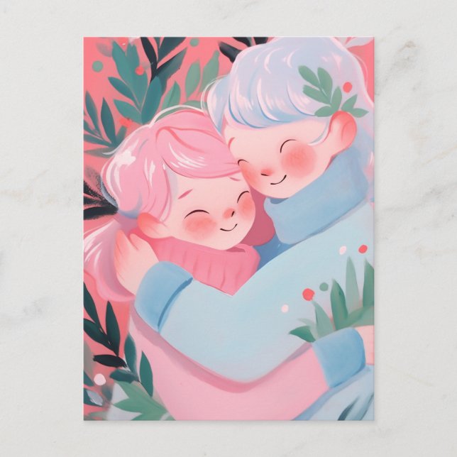 Christmas Hug Postcard (Front)