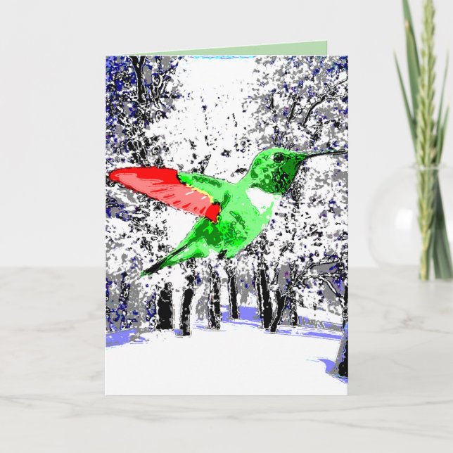 Christmas Hummingbird  Card (Front)