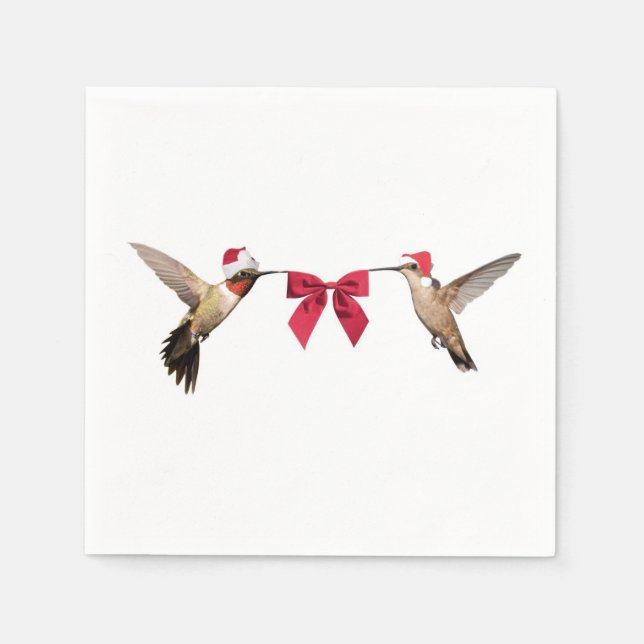 Christmas Hummingbirds Napkin (Front)