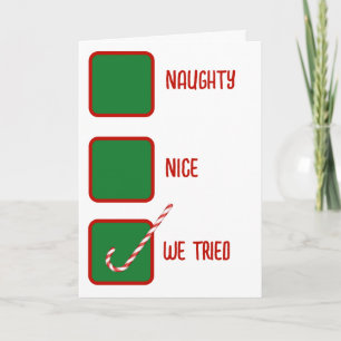 Christmas Humor Naughty Or Nice Check Boxes  Card