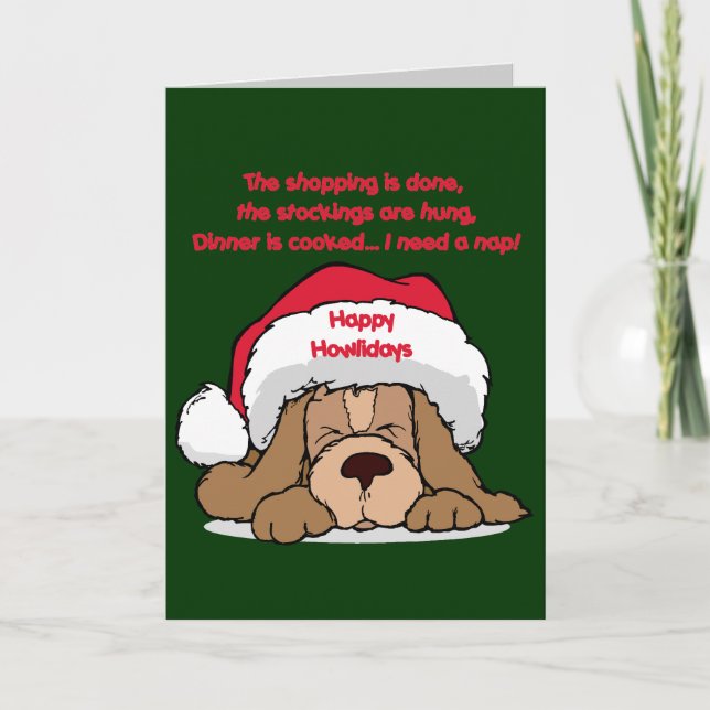 Christmas Humour Happy Howlidays Gifts Holiday Card (Front)