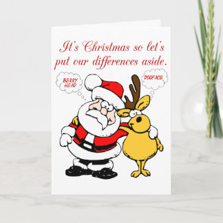 Christmas Humour: Stop Fighting & Reconcile Funny Holiday Card