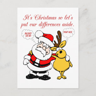 Christmas Humour: Stop Fighting & Reconcile Funny Postcard