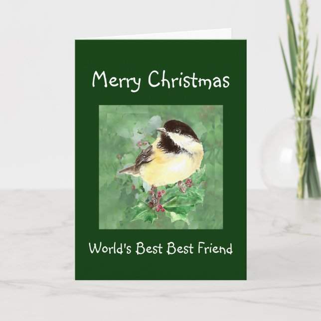 Christmas Humour World's Best Friend Bird Holiday Card (Front)