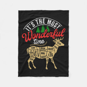 Christmas Hunting It's The Most Wonderful Time Dee Fleece Blanket