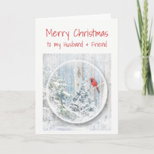 Christmas Husband & friend Cardinal Bird Card