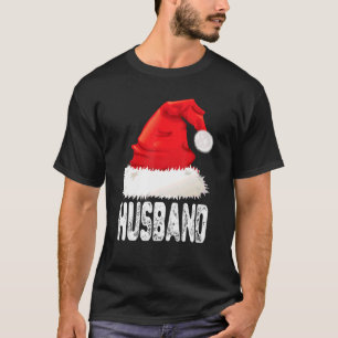 Christmas Husdand Santa Hat Xmas Matching Family T-Shirt