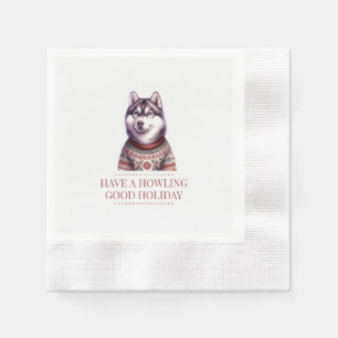 Christmas Husky Custom Napkin