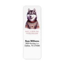Christmas Husky Custom Return Address