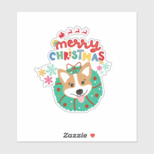 Christmas Husky Dog Lover Custom-Cut Vinyl Sticker