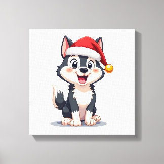 Christmas Husky Dog Lover Malamute (2) Canvas Print