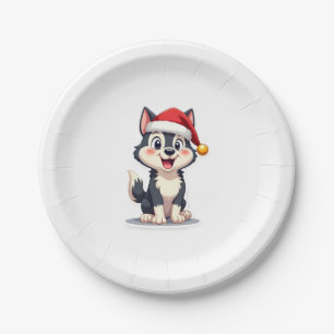 Christmas Husky Dog Lover Malamute (2) Paper Plate